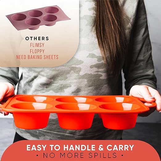 6-Cup Silicone Muffin Pan | Food-Grade, Easy Release, Oven & Microwave Safe - Image 1