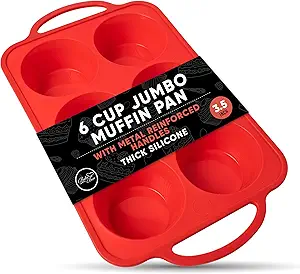 6-Cup Silicone Muffin Pan | Food-Grade, Easy Release, Oven & Microwave Safe