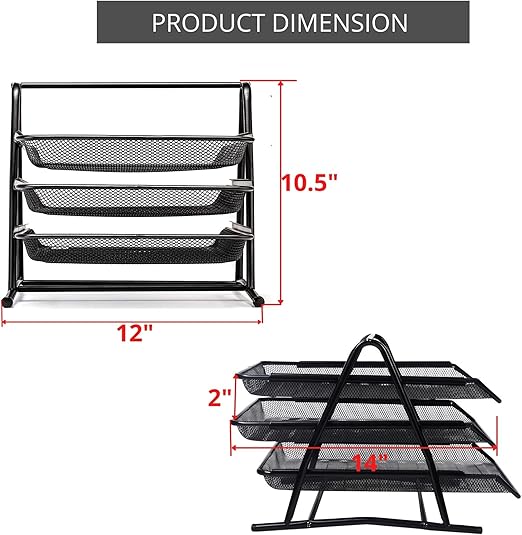 Stackable Desk File Rack & Pen Holder Set | Hollow Design, Sturdy Anti-Tip - Image 1