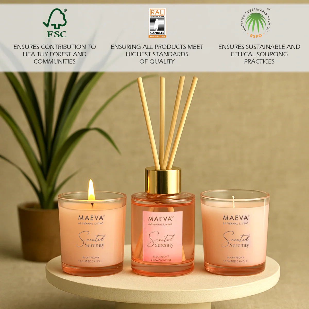 Scented Candle & Reed Diffuser Gift Set | Relaxing & Sleep Aid, Soy Wax, Rattan Reeds - Image 1