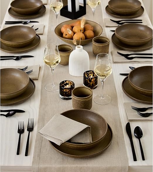 Linen Table Runner & Sofa Cover Set | Natural Wrinkle, Washed Vintage Look, Dustproof & Anti-Slip - Image 1