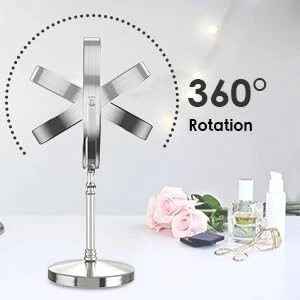 Portable LED Lighted Makeup Mirror Dry Battery Model | 3 Color Temperatures, No Built-in Lithium Battery - Image 1