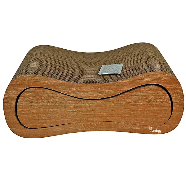 2-in-1 Cat Scratcher & Cat Bed | Solid Wood Frame + Replaceable Corrugated Cardboard Core - Image 1