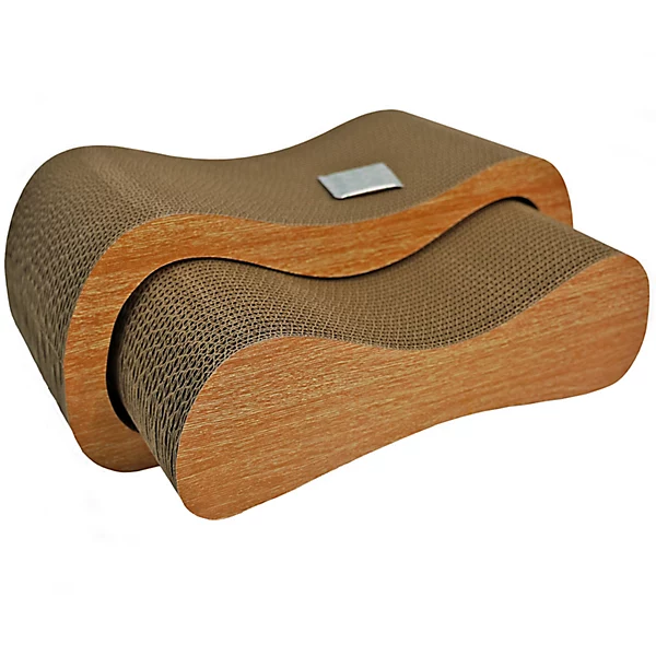 2-in-1 Cat Scratcher & Cat Bed | Solid Wood Frame + Replaceable Corrugated Cardboard Core - Image 1