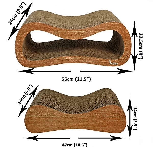 2-in-1 Cat Scratcher & Cat Bed | Solid Wood Frame + Replaceable Corrugated Cardboard Core - Image 1