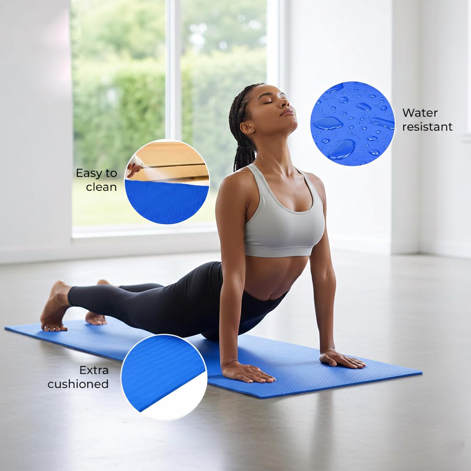 Thick Anti-Slip Yoga Mat 6mm TPE | Free Carry Strap Included - Image 1