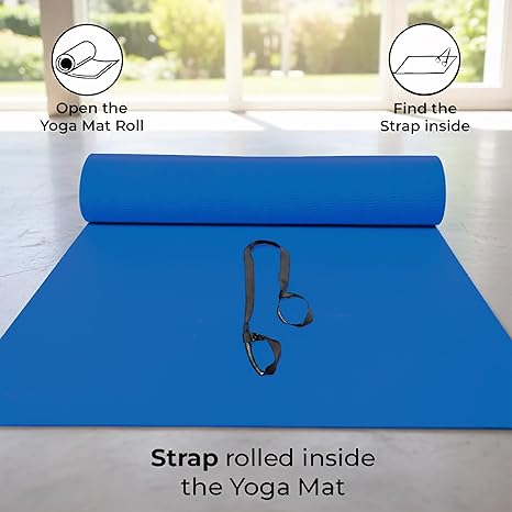 Thick Anti-Slip Yoga Mat 6mm TPE | Free Carry Strap Included - Image 1