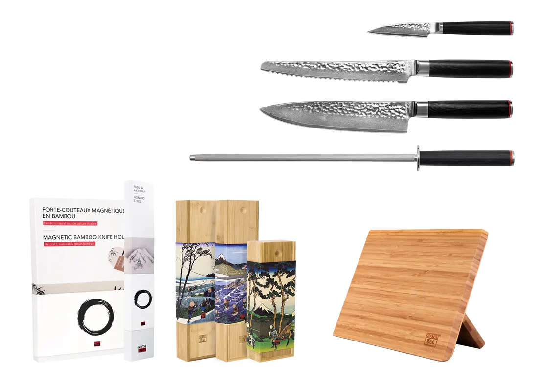 5-Piece Damascus Kitchen Knife Set | Premium VG10 Steel, Professional Chef Knife Gift Set - Image 1