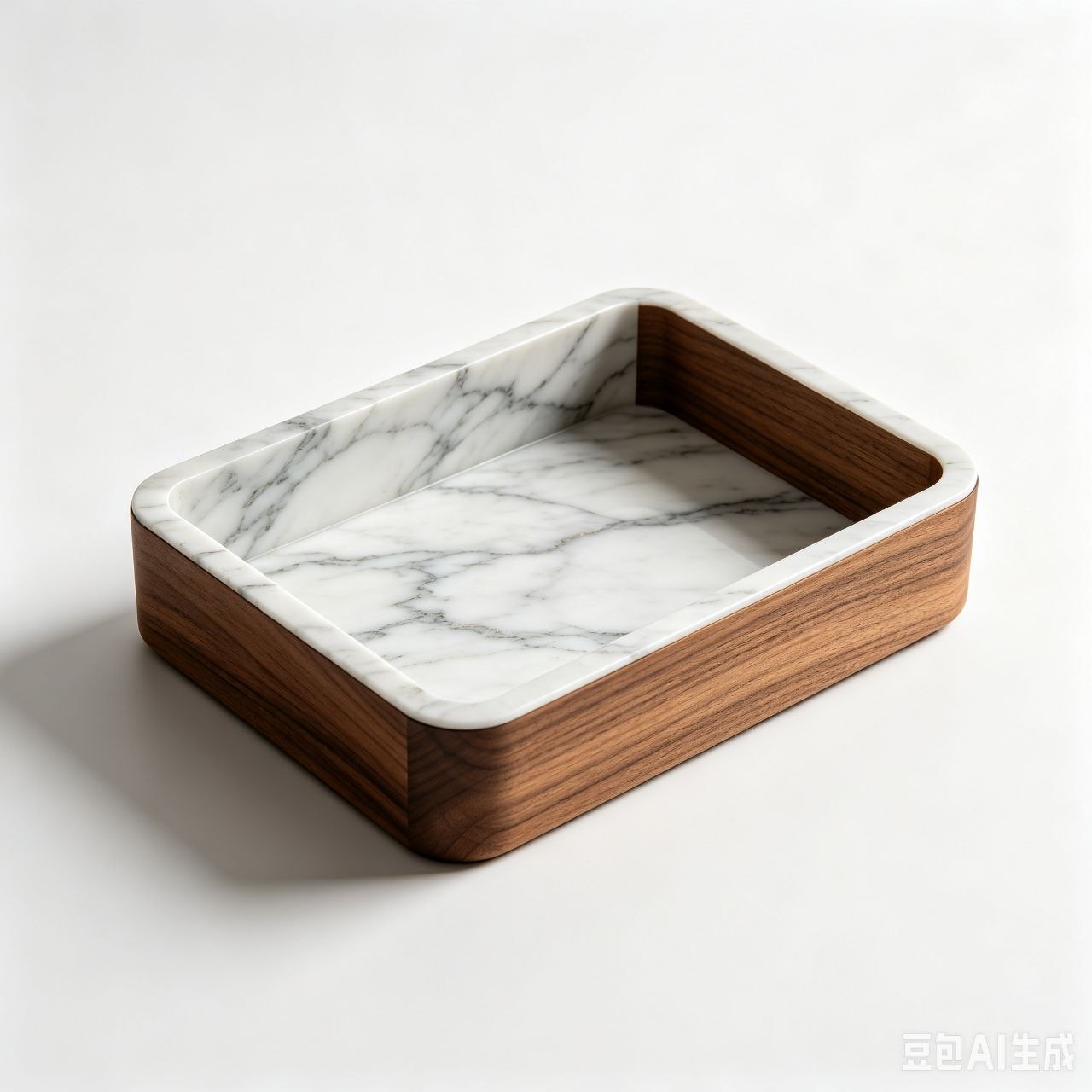 Luxury Marble Pattern Wooden Tray Set Decorative Entryway Coffee Table Storage Plate - Image 1