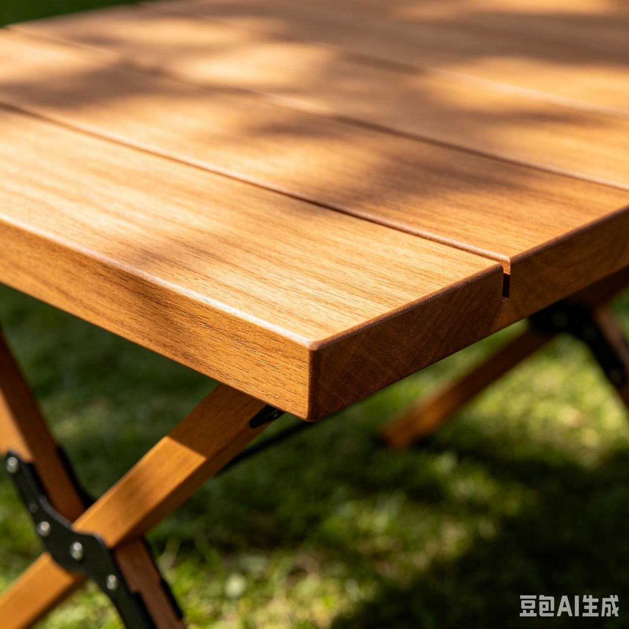Portable Folding Solid Wood Camping Table and Chairs Set Outdoor Patio Furniture - Image 1