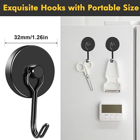 Magnetic & Adhesive Hook Combo 8-Pack | No Drilling, Holds 5kg - Image 1